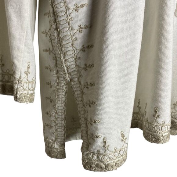 Lucky Brand Y2K Hoodie Women S/M Embroidered Boho V Neck Sweatshirt Beachy 2000s - Picture 13 of 16